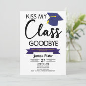 Kus mijn klas vaarwel blauw zwart Afstuderen Kaart (Staand voorkant)