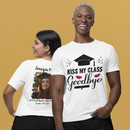 Kus mijn klas vaarwel leuk gepersonaliseerd Afstud T-shirt