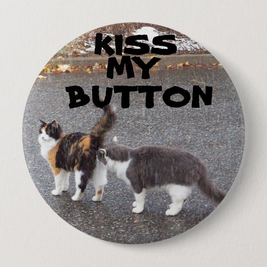 Kus mijn knop Kissing Cats Ronde Button 4,0 Cm (Voorkant)