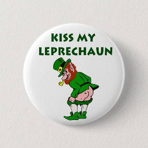 Kus Mijn Leprechaun Knop Ronde Button 5,7 Cm