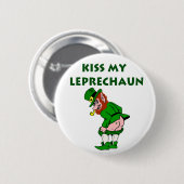 Kus Mijn Leprechaun Knop Ronde Button 5,7 Cm (Voorkant /achterkant)