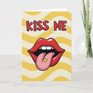 Kus Mijn Lippen Pop Art Fun Kaart