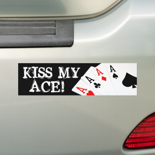 Kus mijn lul! Poker Bumpersticker (Op auto)