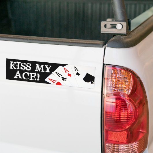 Kus mijn lul! Poker Bumpersticker (Op Truck)