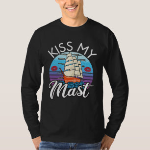 Kus Mijn Masker Retro Vintage Zeilen Gezicht Afdek T-shirt