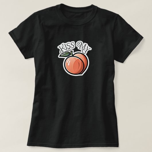 Kus mijn perzik perziken Funny Fruit T-shirt (Design voorkant)