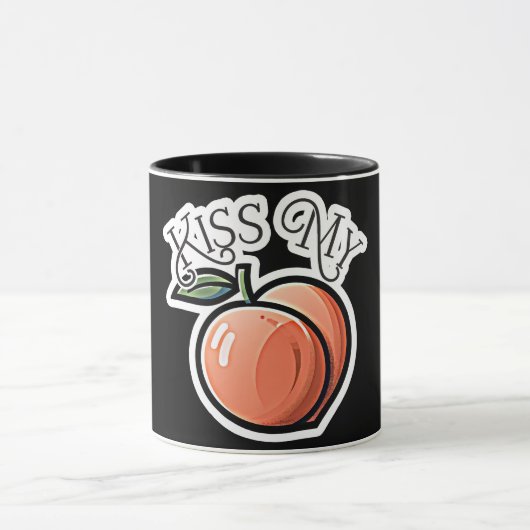 Kus mijn perzik Perziken Grappig fruit Mok (Midden)
