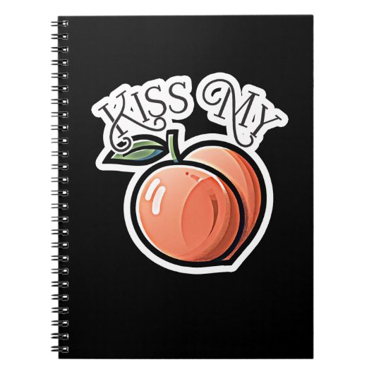 Kus mijn perzik Perziken Grappig Fruit Notitieboek (Voorkant)