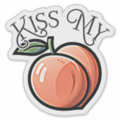 Kus mijn perzik Perziken Grappig fruit Sticker (Voorkant)