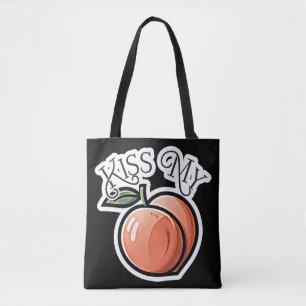 Kus mijn perzik Perziken Grappig fruit Tote Bag