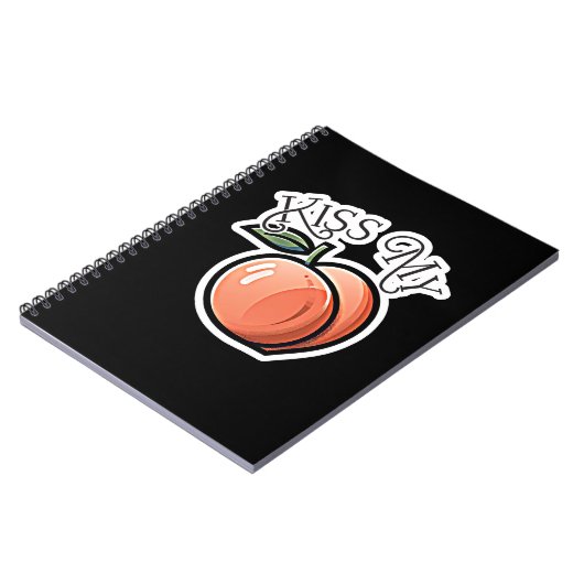 Kus mijn perziken Grappig fruit Notitieboek (Linkerzijde)