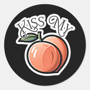 Kus mijn perziken Grappig fruit Ronde Sticker