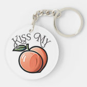 Kus mijn perziken Grappig fruit Sleutelhanger (Achterkant)