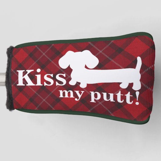 Kus Mijn Putt Cheeky Dachshund Golf Head Hoesje Golfheadcover (Voorkant)