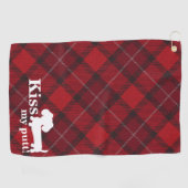 Kus Mijn Putt Cheeky Dachshund Plaid Golf Handdoek (Horizontaal)