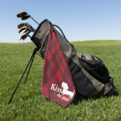 Kus Mijn Putt Cheeky Dachshund Plaid Golf Handdoek (Groen)