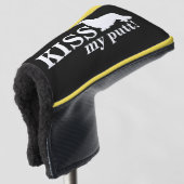 Kus Mijn Putt Cheeky Lang Haar Dachshund Gift Golfheadcover (3/4 voorkant)