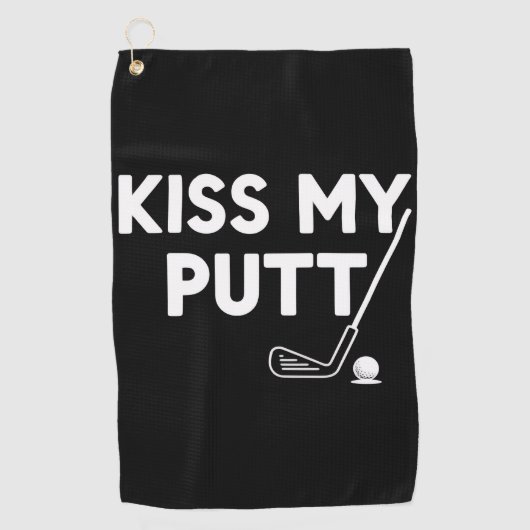 Kus Mijn Putt Golf Grappige Grappen Sarcastische G Golfhanddoek (Voorkant)