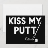 Kus Mijn Putt Golf Grappige Grappen Sarcastische G Kaart (Voorkant / Achterkant)
