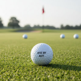 'Kus mijn putt' Grappig Cadeau Vrienden Papa's  Golfballen