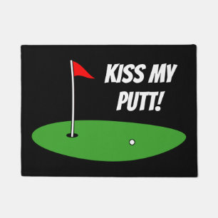 Kus mijn putt grappige welkom deurmat voor golfer