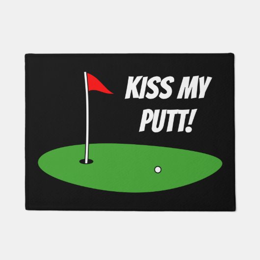 Kus mijn putt grappige welkom deurmat voor golfer (Voorkant)