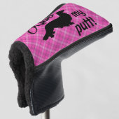 Kus Mijn Putt Plaid Wiener Hondenputter Hoofd Hoes Golfheadcover (3/4 voorkant)