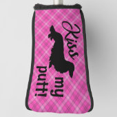 Kus Mijn Putt Plaid Wiener Hondenputter Hoofd Hoes Golfheadcover (Draai 90)