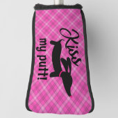 Kus Mijn Putt Plaid Wiener Hondenputter Hoofd Hoes Golfheadcover (Draai 90)