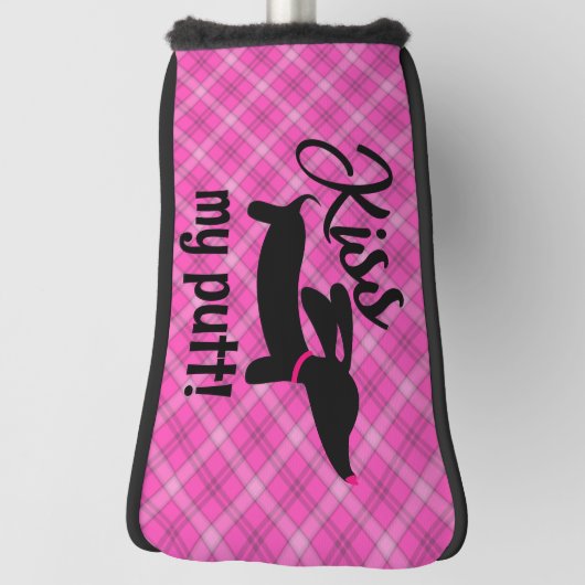 Kus Mijn Putt Plaid Wiener Hondenputter Hoofd Hoes Golfheadcover (Draai 90)