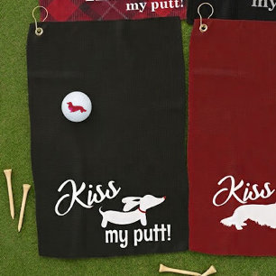 Kus Mijn Putt Zwarte Weense Hond Cheeky Golf Handd Golfhanddoek