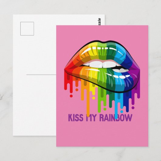  kus mijn regenbooglippen Briefkaart (Voorkant / Achterkant)
