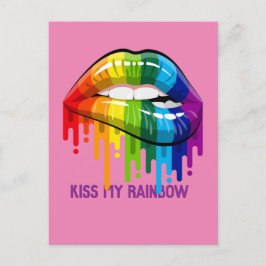 kus mijn regenbooglippen Briefkaart