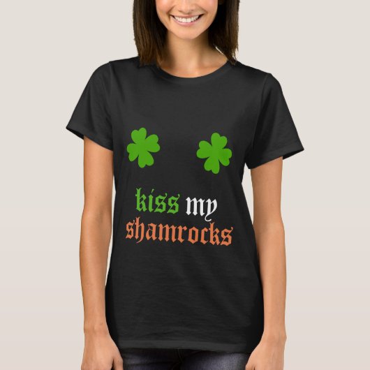 Kus mijn shamrocks St. Patrick's Day T-shirt (Voorkant)