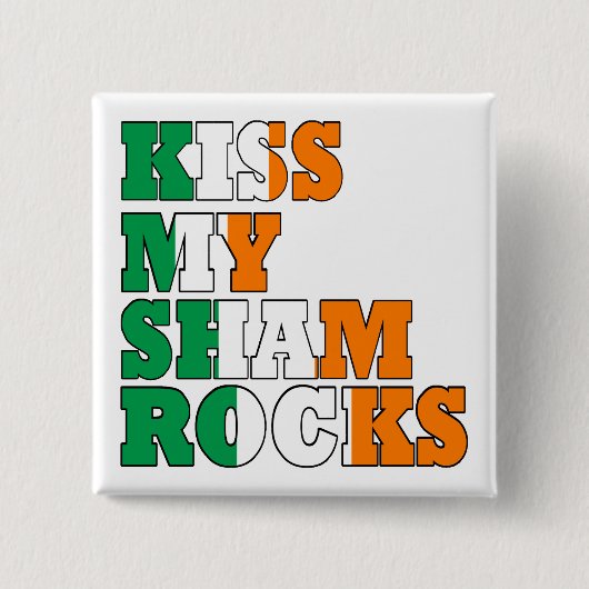 Kus mijn shamrocks St Patricks Vierkante Button 5,1 Cm (Voorkant)