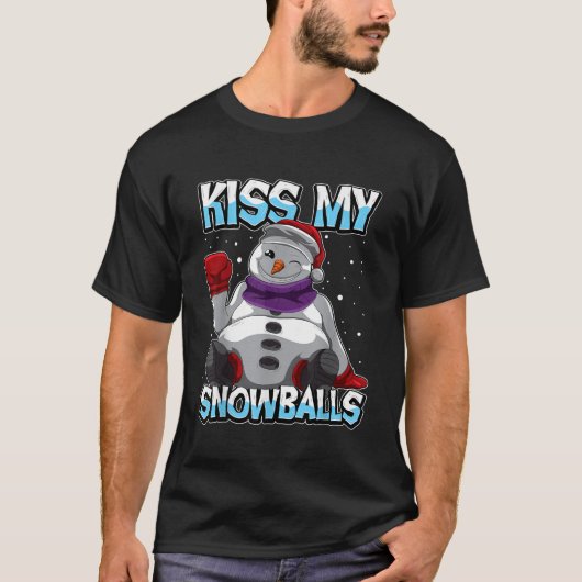 Kus mijn sneeuwballen Grappige Xmas Pun voor de Wi T-shirt (Voorkant)