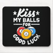 Kus mijn voor geluk grappige poolspeler Billard 8- Muismat (Voorkant)