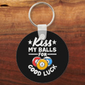 Kus mijn voor geluk grappige poolspeler Billard 8- Sleutelhanger (Voorkant)