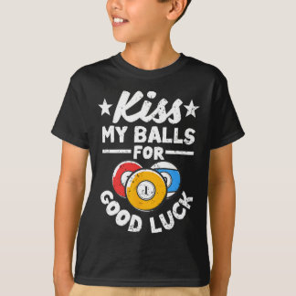 Kus mijn voor geluk grappige poolspeler Billard 8- T-shirt