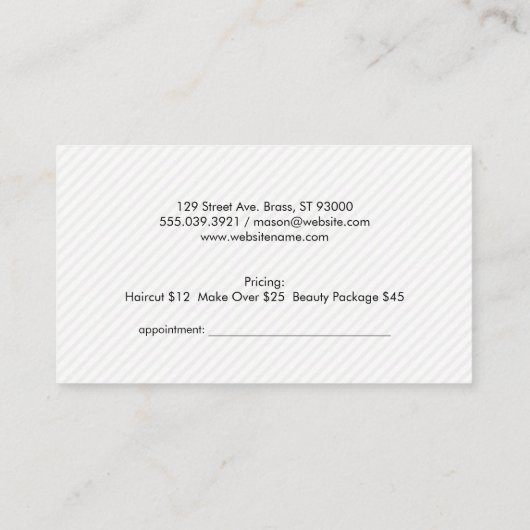 Kus & Monogram Afsprakenkaartje (Achterkant)