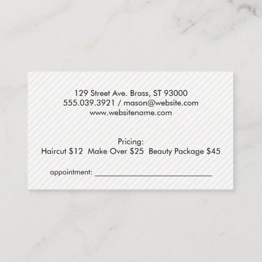 Kus & Monogram Afsprakenkaartje (Achterkant)