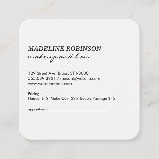 Kus & Monogram Afsprakenkaartje (Achterkant)