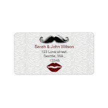 kus mustache zebra stripe return address label