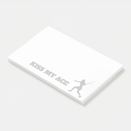 Kus my ace vrouw tennis silhouette grappig post-it® notes (Schuin)