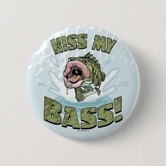 Kus My Bass Big Mouth Fish Gear Ronde Button 5,7 Cm (Voorkant)