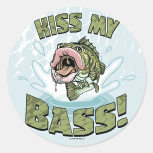 Kus My Bass Big Mouth Fish Gear Ronde Sticker
