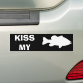 Kus my Bass - grappige baars vissen Bumpersticker (Op auto)