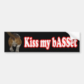 Kus my bASSet Bumpersticker (Voorkant)