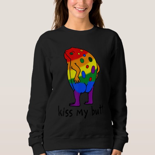 Kus My Butt LGBT Kikker Trui (Voorkant)