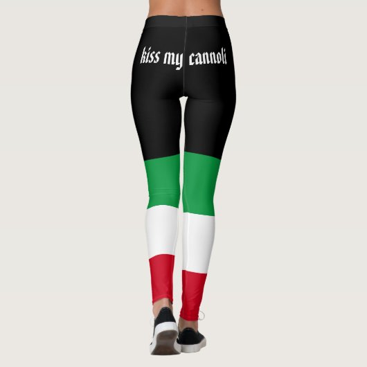 Kus my cannoli grappige Italiaanse vlag Leggings (Achterkant)